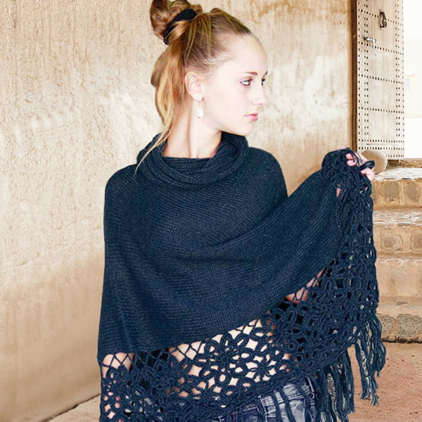 Poncho Alpakawolle Damen