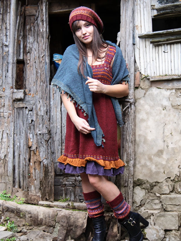 Absätze und Beinwärmer Wolle