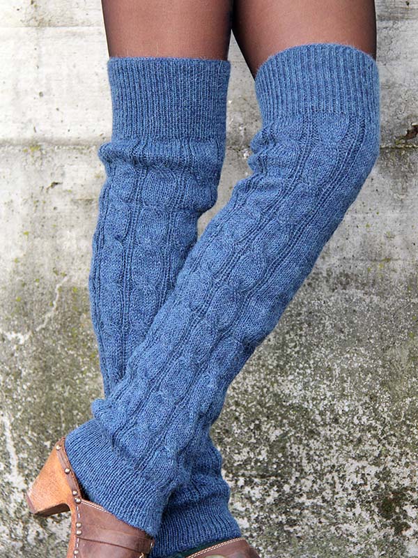 Einfarbige Beinstulpen Wolle