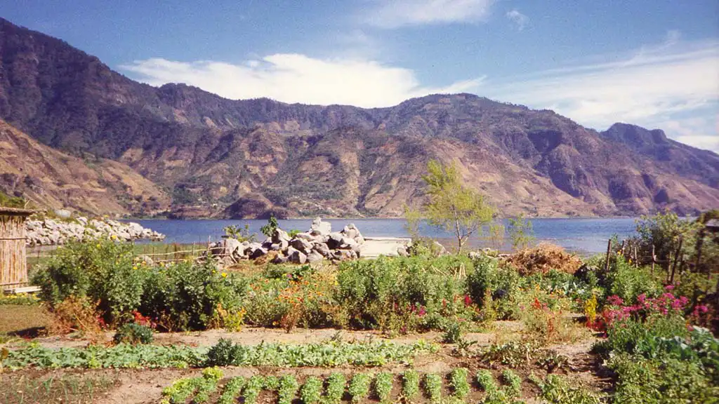 Reisen nach Guatemala Blick auf den Panajachel-See in Guatemala