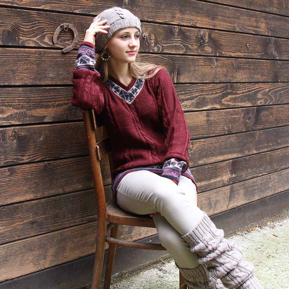 Alpaka-Pullover Tina mit Garnstärke 3/10 Damen Alpaka-Pullover Tina mit Garnstärke 3/10 und einfachem Faden